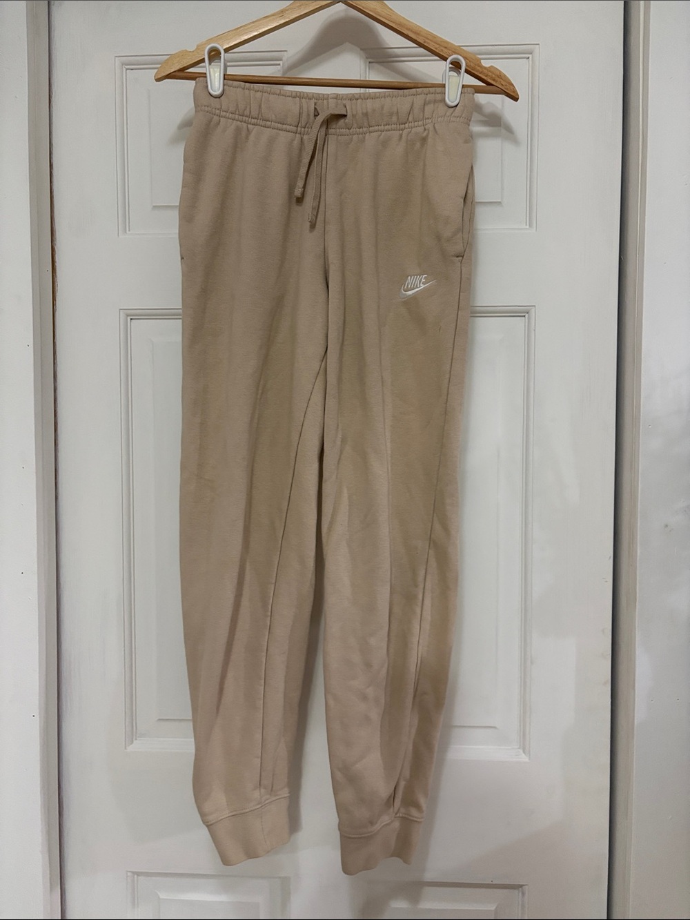 Nike Tan Jogger Pants with White Swoosh